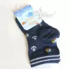 Calze corte bambino blu cotone Enrico Coveri fantasia con ancore e barchette