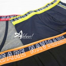 mutande uomo tri-pack boxer Navigare intimo con elastico esterno tono brillante