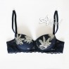 Jadea reggiseno a balconcino + mutandina brasiliana dalie e pizzo Chic blu