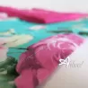Pigiama con fiori top + shorts verde e fucsia MagicDream