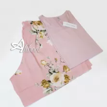 Pigiama estivo con fiori top + shorts rosa skyn rose MagicDream