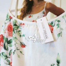 Babydoll estivo in fibra mussola floreale MagicDream intimo corallo