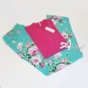 Pigiama donna estivo a fiori verde e fucsia in bamboo maglietta t-shirt MagicDream