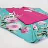 Pigiama donna estivo a fiori verde e fucsia in bamboo maglietta t-shirt MagicDream