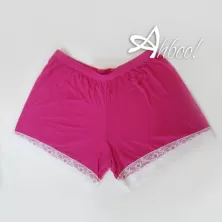Pigiama donna estivo con shorts corto MagicDream fucsia flamingo con pizzo