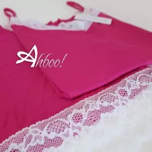 Pigiama donna estivo corto MagicDream flamingo con pizzo e Fibra Bamboo