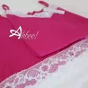 Pigiama donna estivo corto MagicDream flamingo con pizzo e Fibra Bamboo