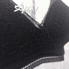 Reggiseno bralette senza ferretto in pizzo nero intimo donna Selene