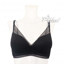 Reggiseno bralette senza ferretto in pizzo nero Selene