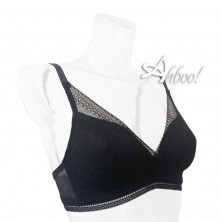 Reggiseno senza ferretto in pizzo bralette nera Selene