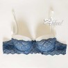 Jadea reggiseno a balconcino con pizzo bicolore petrolio