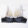 Jadea reggiseno a balconcino con pizzo bicolore nero