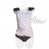Jadea canottiera intima + slip con pizzo bicolore 4434