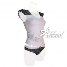 Jadea canottiera intima + slip con pizzo bicolore 4434