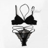 Reggiseno sexy push up + brasiliana string Lormar nero