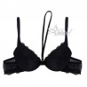 Reggiseno sexy push up + brasiliana string Lormar nero