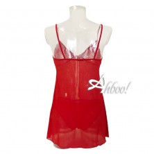 Jadea natale babydoll rosso in tulle glitter + brasiliana