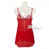 Jadea natale babydoll rosso in tulle glitter + brasiliana