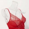 Jadea babydoll rosso in tulle e pizzo dettaglio