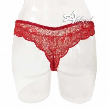 Jadea babydoll rosso in tulle e pizzo + perizoma sexy