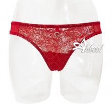 Jadea babydoll rosso in tulle e pizzo + perizoma