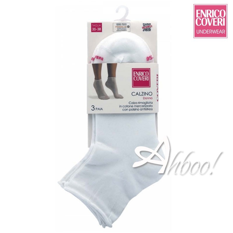Calza corta cotone Enrico Coveri bordo Laser 12 paia