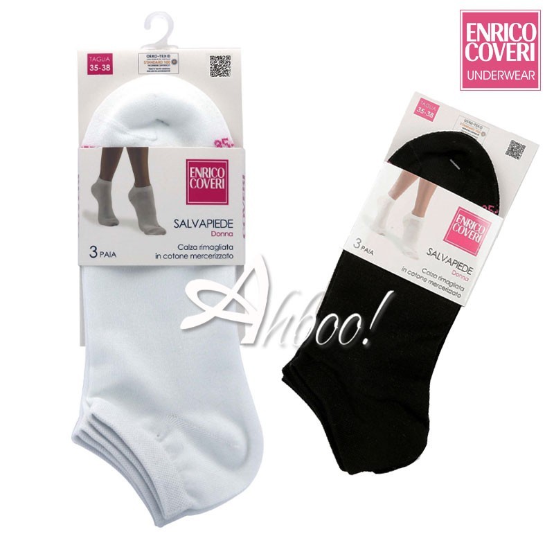 Calze corte donna in cotone Enrico Coveri Salvapiede