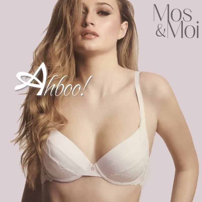 Reggiseno 6939W Mos&Moi Coppa morbida, pizzo delicato nel bianco