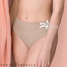 Slip alto OD35 Verde Veronica in microfibra e pizzo jacquard