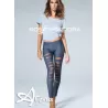 Pantacollant jeans LR134 RossoPorpora