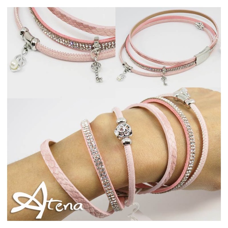 Braccialetto slake doppio con strass