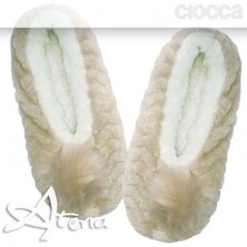 Pantofole donna ballerine tortora ondulate Ciocca 780 online