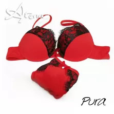 Reggiseno rosso e brasiliana P0510C Pura