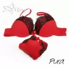 Reggiseno rosso e brasiliana P0510C Pura