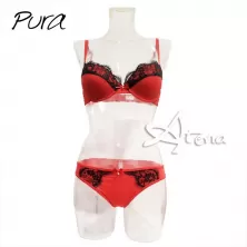 Reggiseno rosso e brasiliana P0510C Pura
