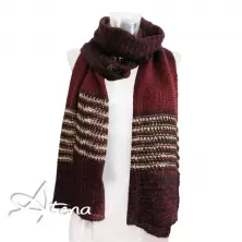 Sciarpa bordeaux in Mohair con lurex Oro