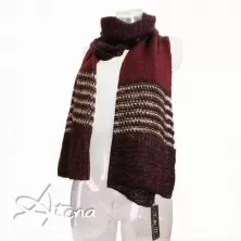 Sciarpa bordeaux in Mohair con lurex Oro