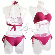 Bikini a fascia imbottita + brasiliana lacci Infiore NEP364