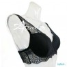 Bralette imbottita nera in pizzo 3004