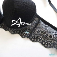 Bralette imbottita nera in pizzo 3004
