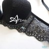 Bralette imbottita nera in pizzo 3004