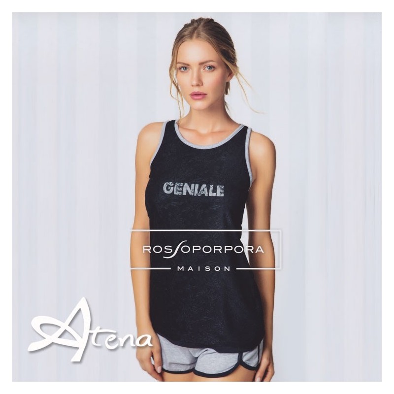 Pigiama donna Corto con shorts RossoPorpora Fernanda