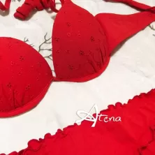 costume mare donna push up rosso GB49