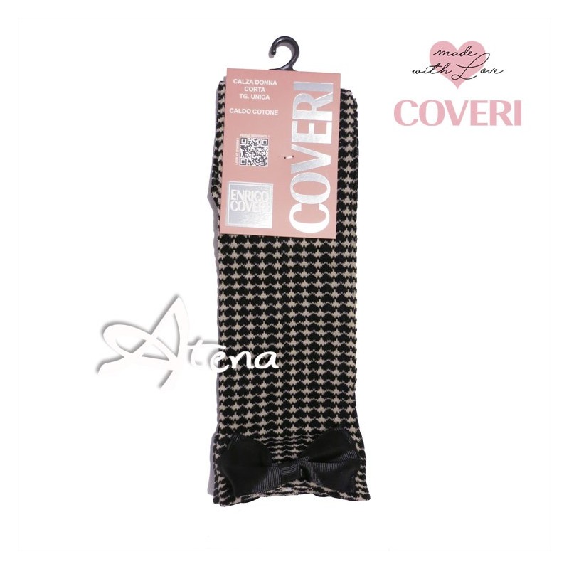 Calza donna caldo cotone cuori e fiocco Coveri Milly2