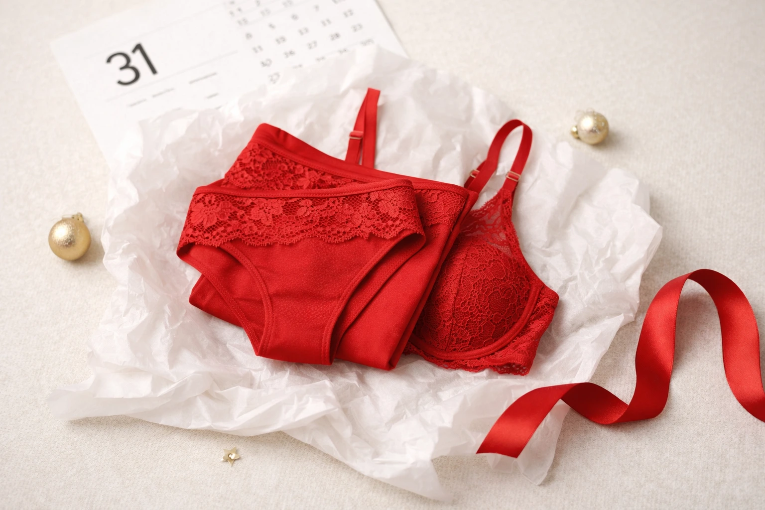 Lingerie rosso per la vigilia di Capodanno