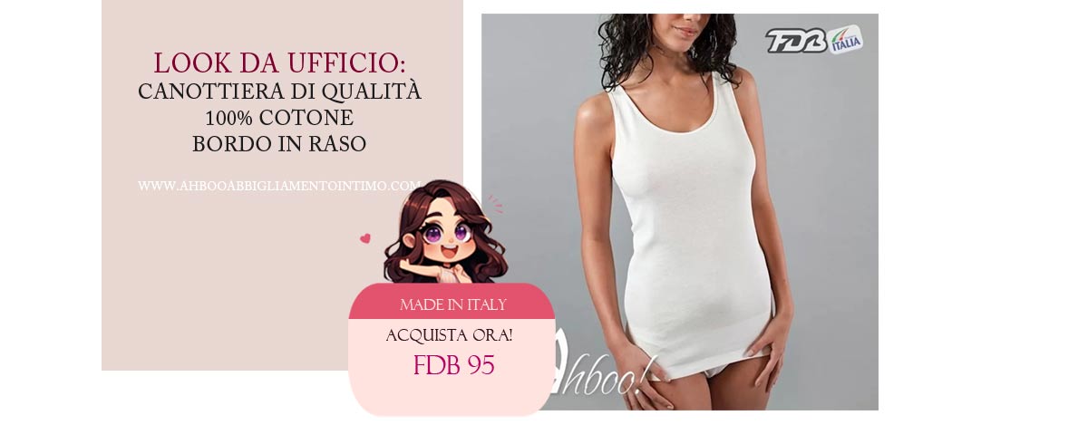 canottiera donna elegante cotone made in italy