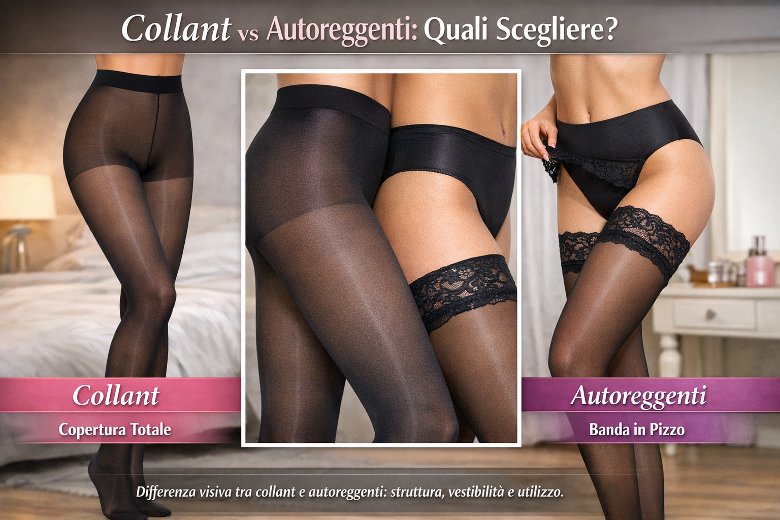 Differenza tra collant e autoreggenti donna a confronto