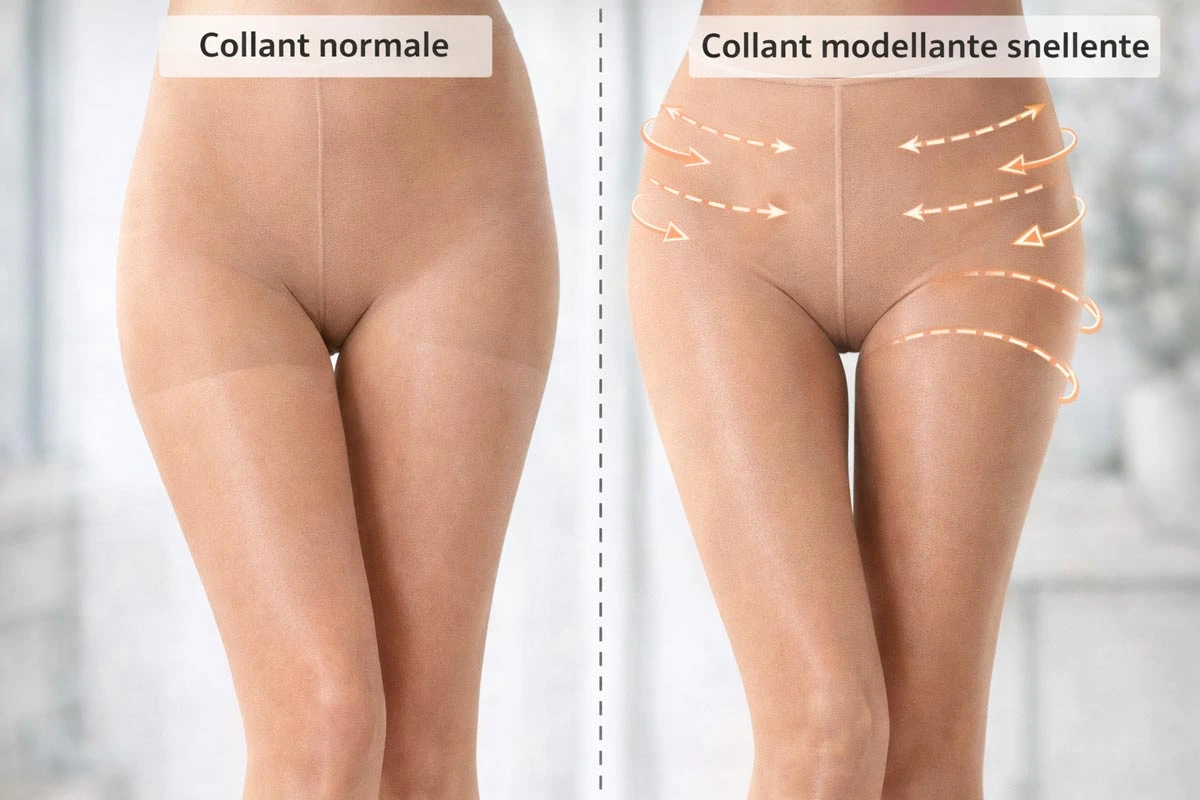 gamba normale vs collant modellante