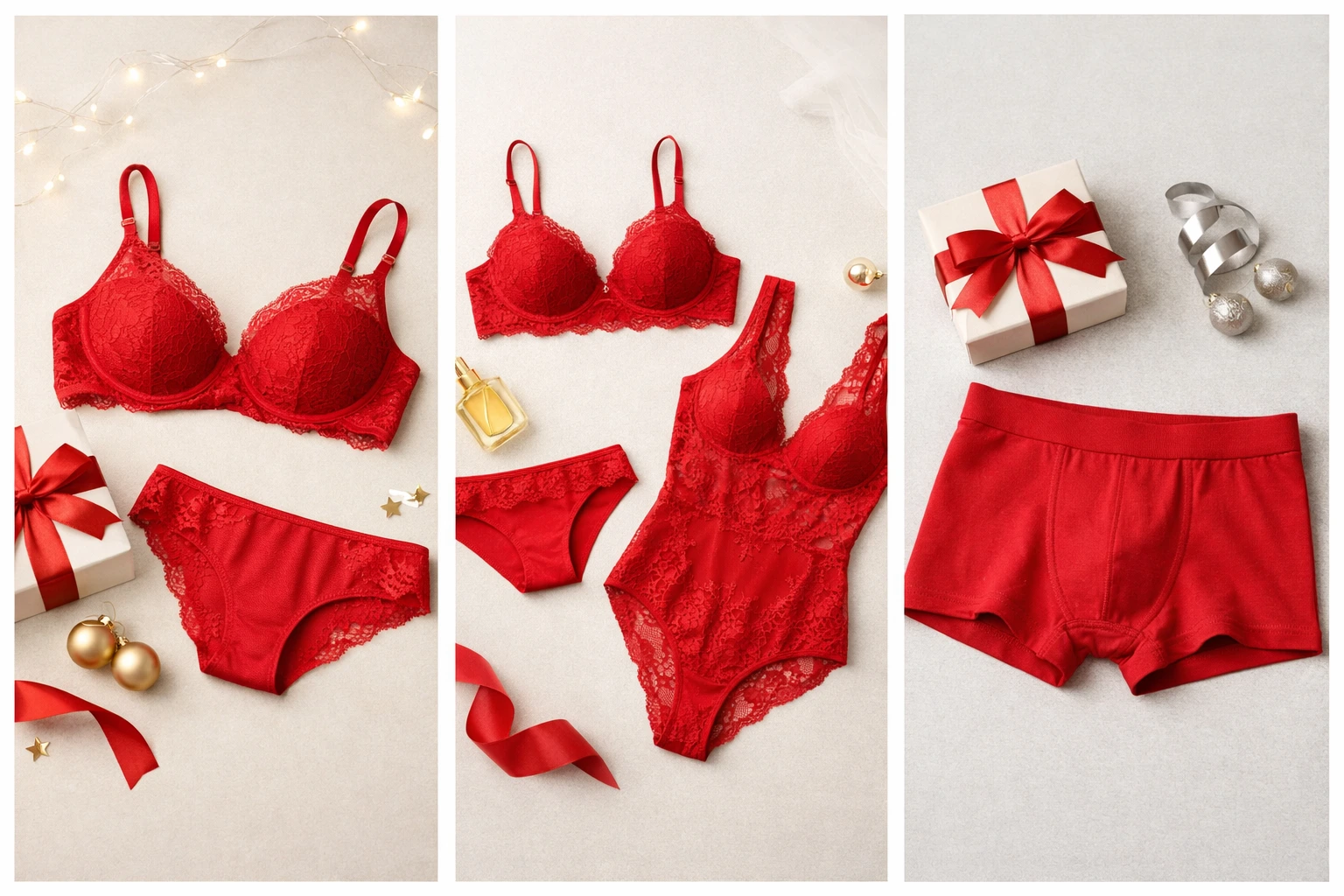 intimo rosso per Capodanno donna completino elegante