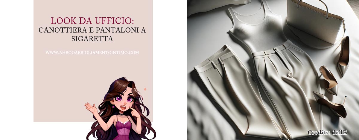 outfit canottiera donna elegante pantaloni sigaretta
